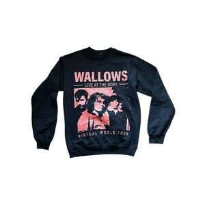Wallows Unisex Black Graphic Virtual World Tour Crewneck Sweatshirt Size Medium